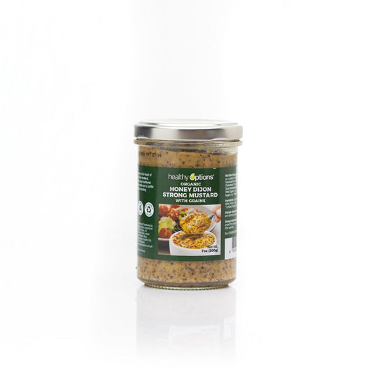 Healthy Options Organic Honey Dijon Strong Mustard with Grains 200g