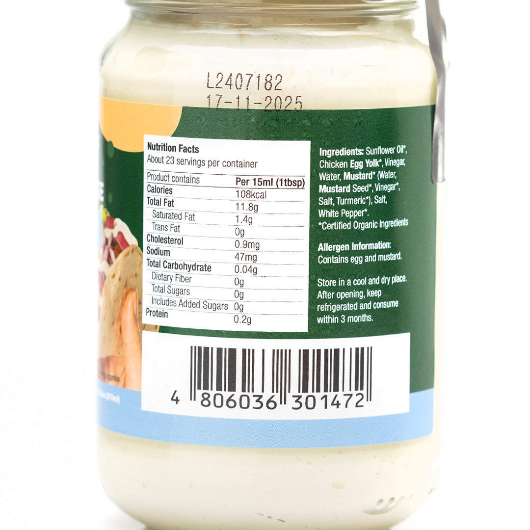 Healthy Options Organic Sugar-Free Mayonnaise 370ml