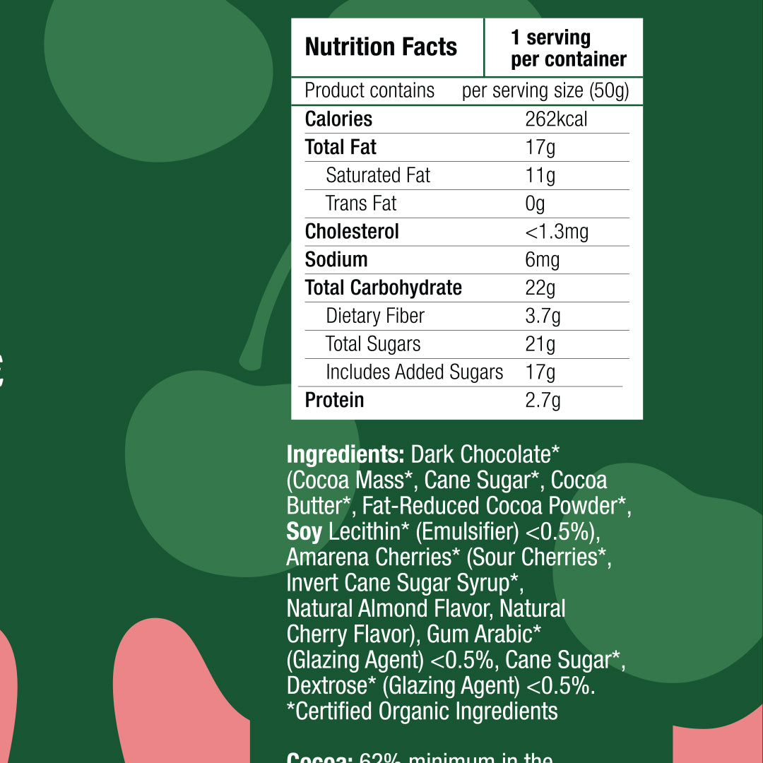 Healthy Options Organic Cherries in Dark Chocolate 50g