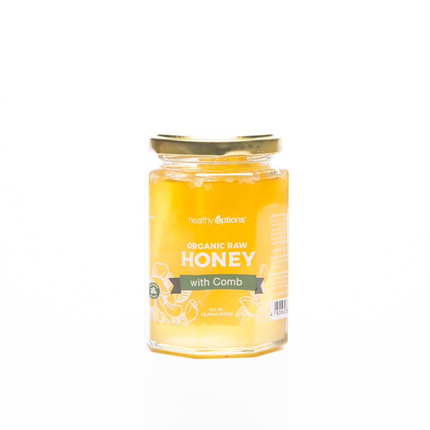 Healthy Options Organic Honey Acacia with Honeycomb 350g