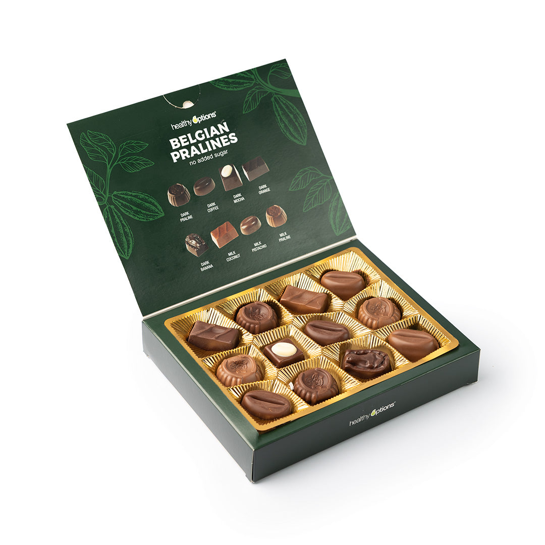 Healthy Options Assorted Chocolate Pralines – No Added Sugar (Box of 12)