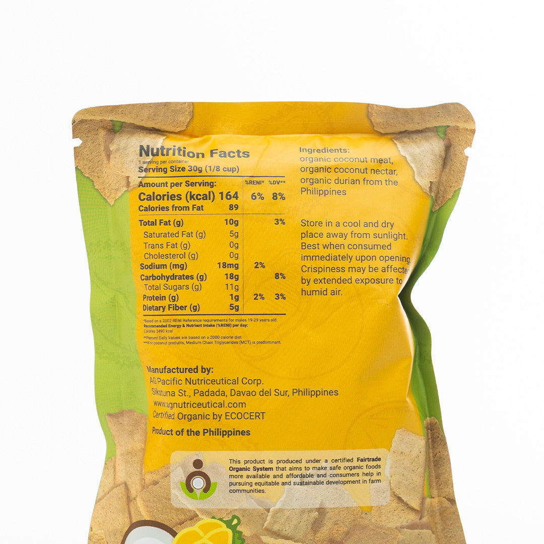 Coco Crisps Organic Baked Coconut Durian Chips 30g