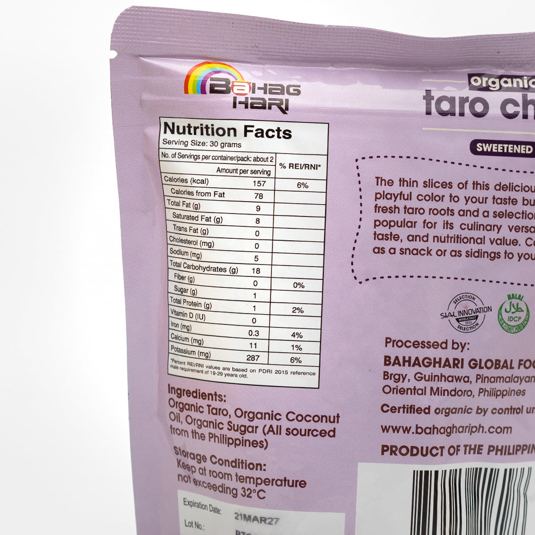 Bahaghari Organic Sweetened Taro Chips 60g