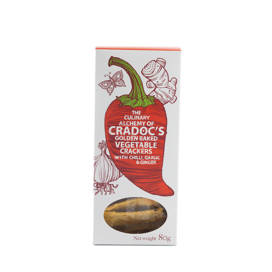Cradoc's Chilli, Garlic & Ginger Golden Baked Vegetable Crackers 80g