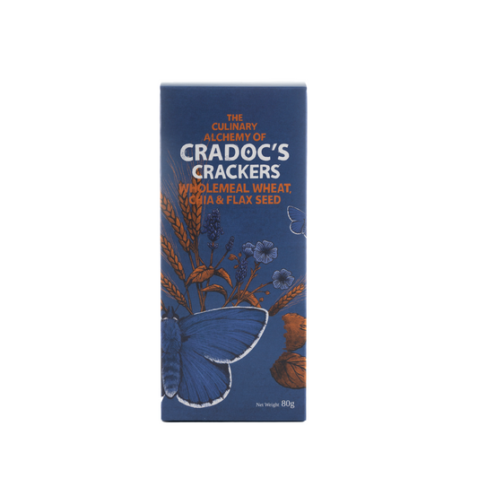 Cradoc's Wholemeal Wheat, Chia & Flax Seed Crackers 80g