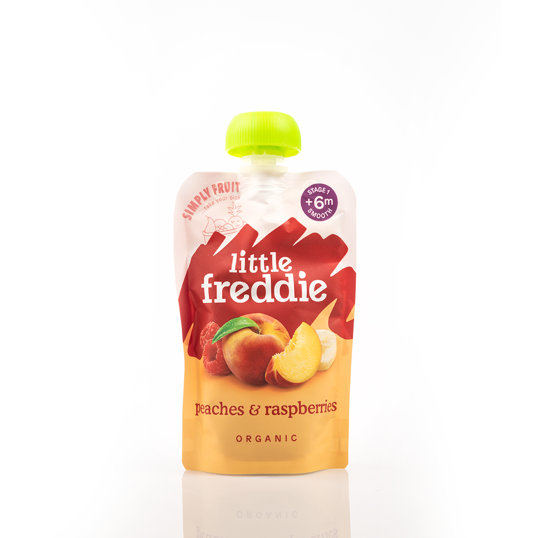 Freddy Raspberry Little Freddie Peaches & Raspberries 6+ Months 100g – Healthy Options