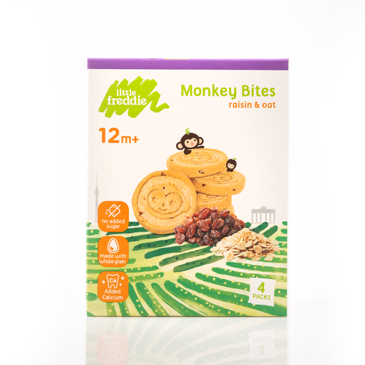 Little Freddie Monkey Bites Raisin & Oat Biscuits (20g x 4 packs)