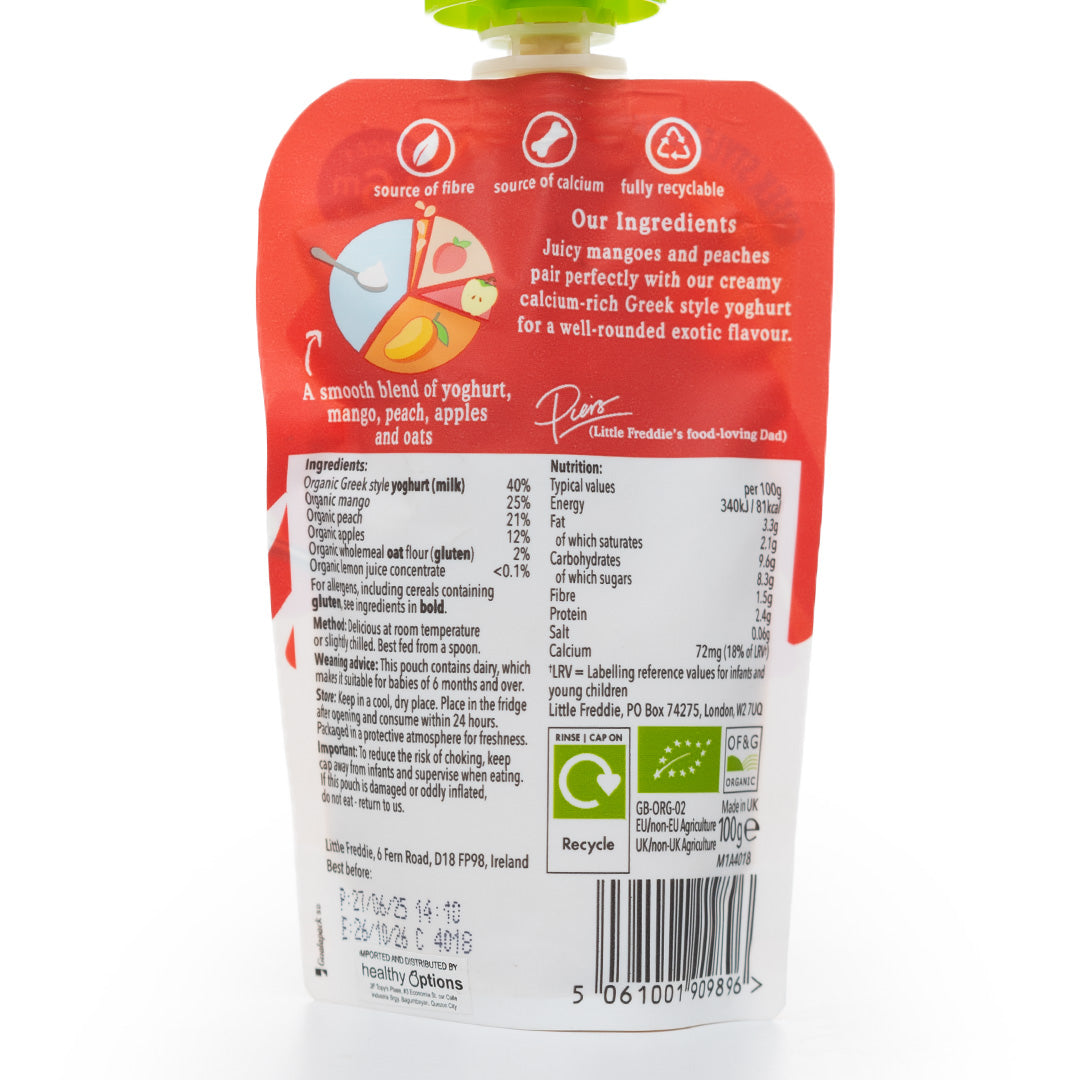 Little Freddie Mango and Peach Greek Style Yogurt 6+ months 100g