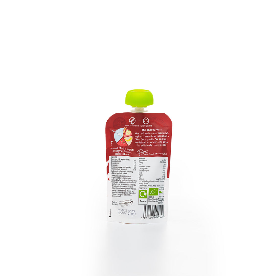 Little Freddie Strawberry and Banana Greek Style Yogurt 6+ months 100g