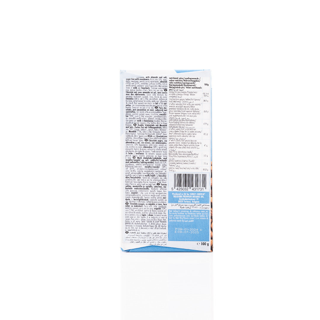 Sweet Switch Dark Almond and Sea Salt Chocolate Bar 100g