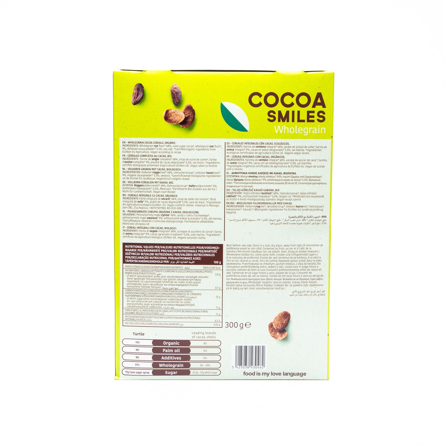 Turtle Cocoa Smiles Wholegrain Cereals 300g