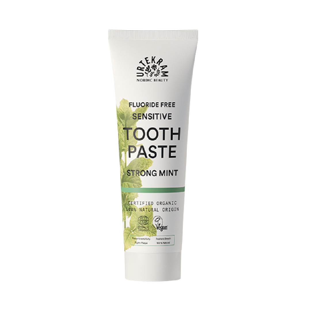 Flo Rite Free Toothpaste Urtekram Fluoride Free Sensitive Toothpaste Strong Mint 75ml – Healthy ...