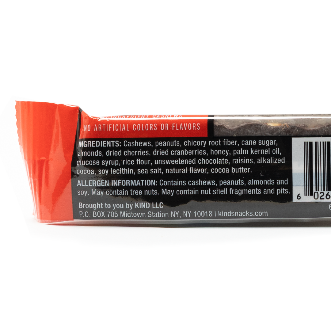Kind Dark Chocolate Cherry Cashew Plus Bar 40g