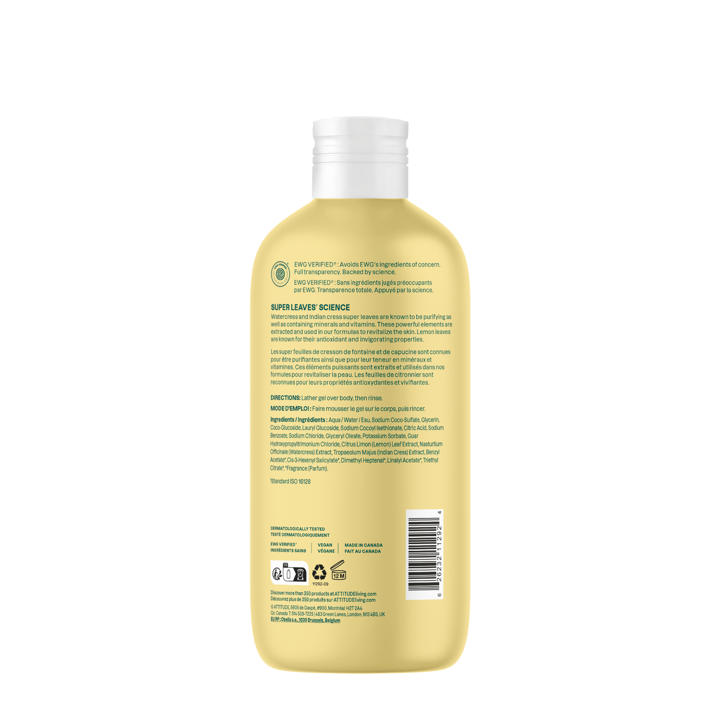 Attitude Super Leaves Shower Gel Earl Grey and Fresh Cucumber 473ml