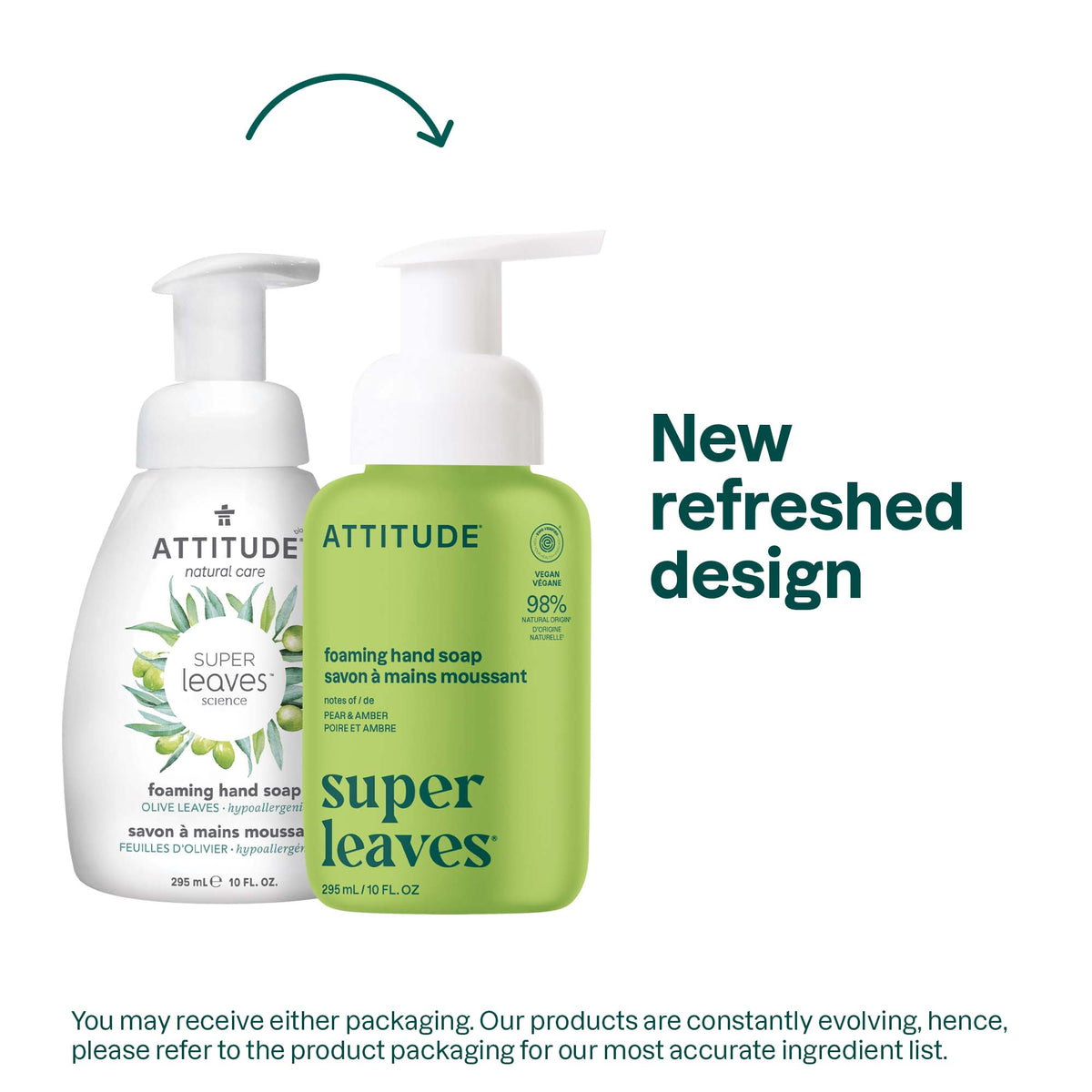 Attitude Super Leaves Foaming Hand Soap Pear and Amber 295ml