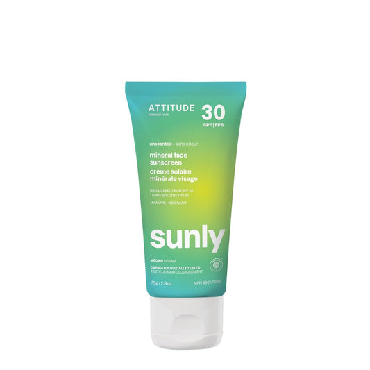 Attitude Mineral Sunscreen Face and Body Unscented SPF 30 75g