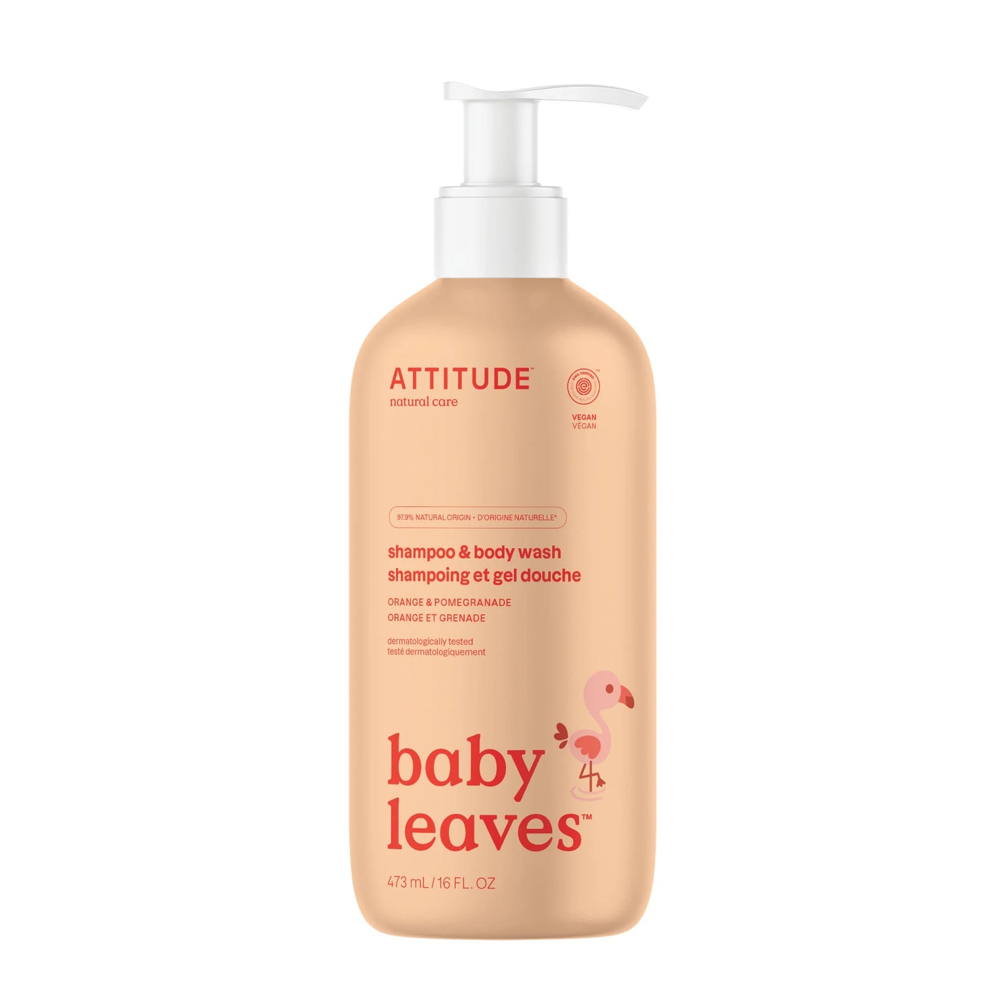 Attitude Baby Leaves 2-in-1 Shampoo & Body Wash Orange & Pomegranate 473ml