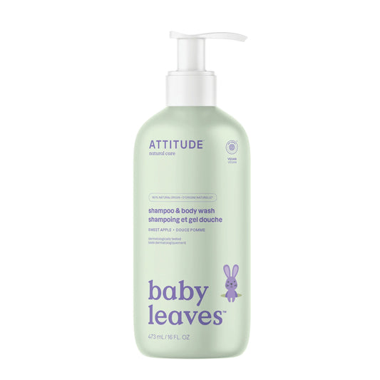 Attitude Baby Leaves 2-in-1 Shampoo & Body Wash Sweet Apple 473ml