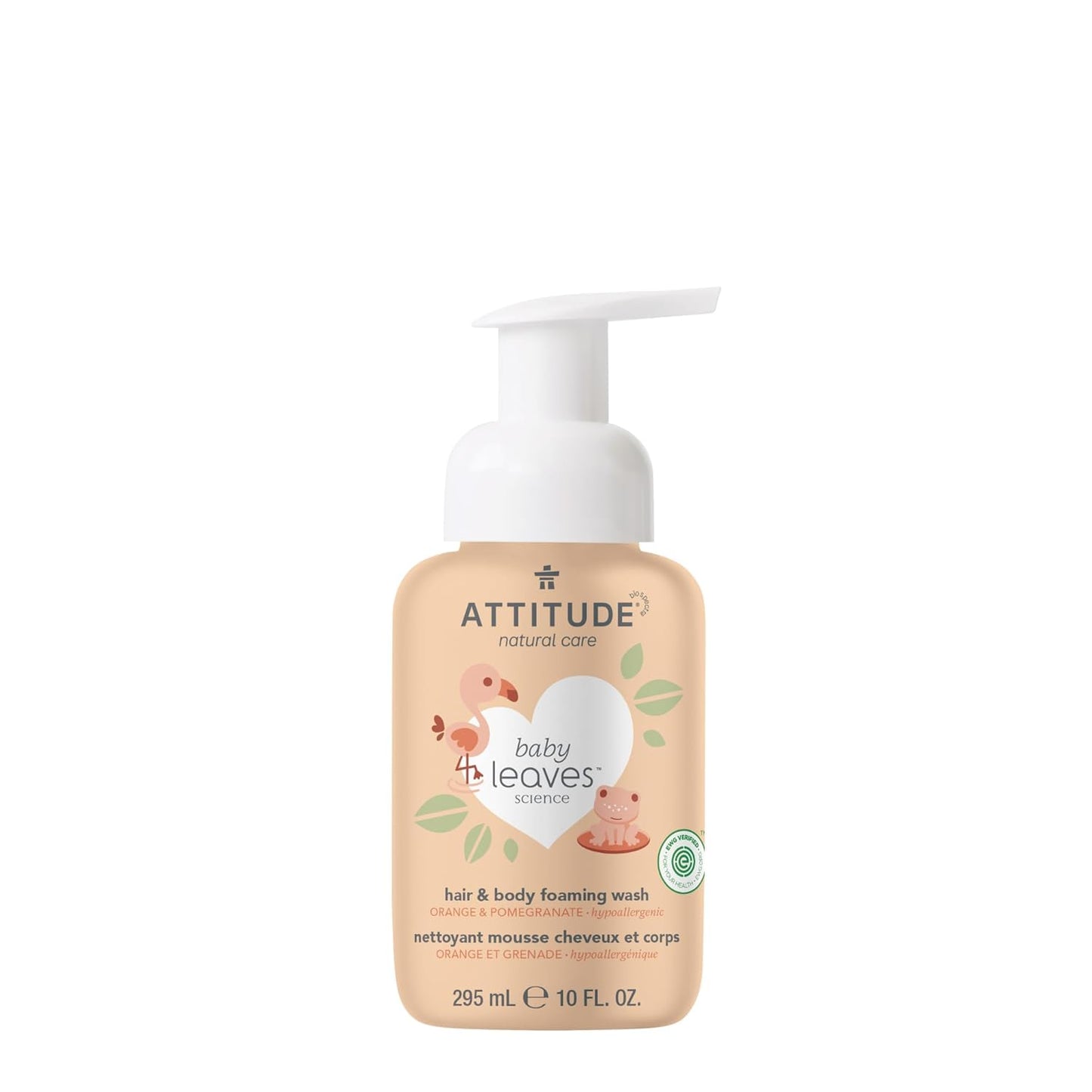 Attitude Baby Leaves 2-in-1 Hair and Body Foaming Wash Orange & Pomegranate 295ml
