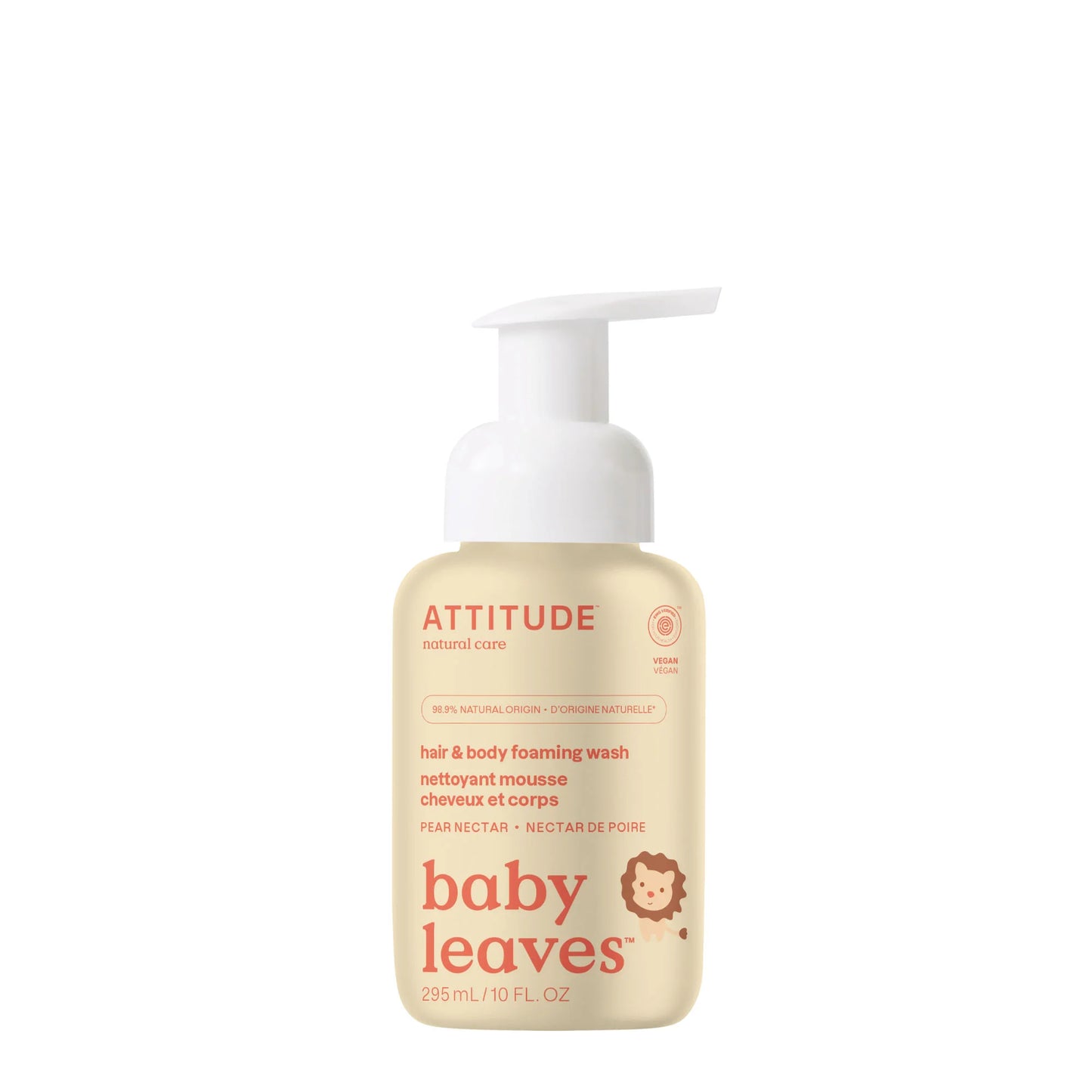 Attitude Baby Leaves 2 in 1 Hair and Body Foaming Wash Pear Nectar 295ml