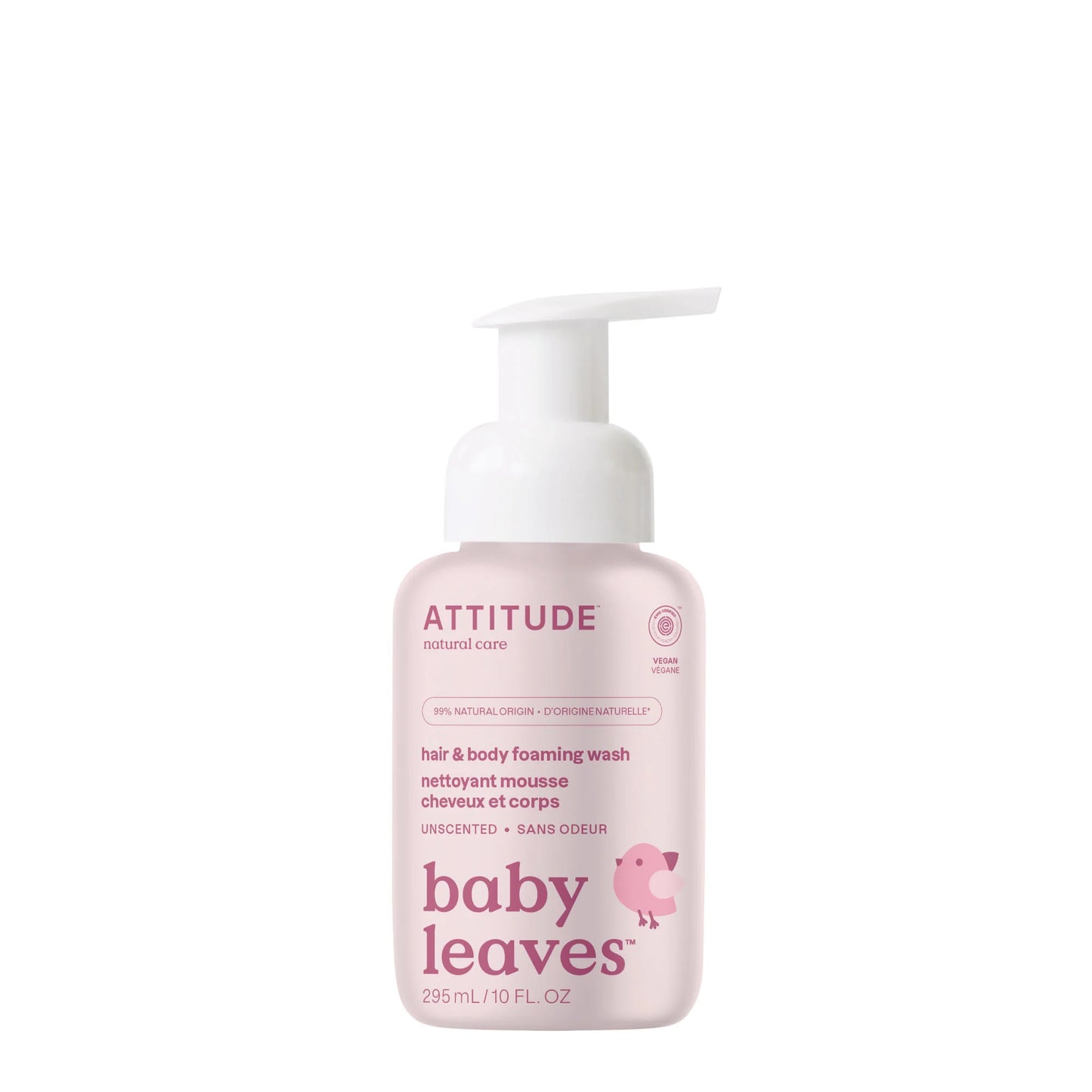 Attitude Baby Leaves 2 in 1 Hair and Body Foaming Wash Unscented 295ml