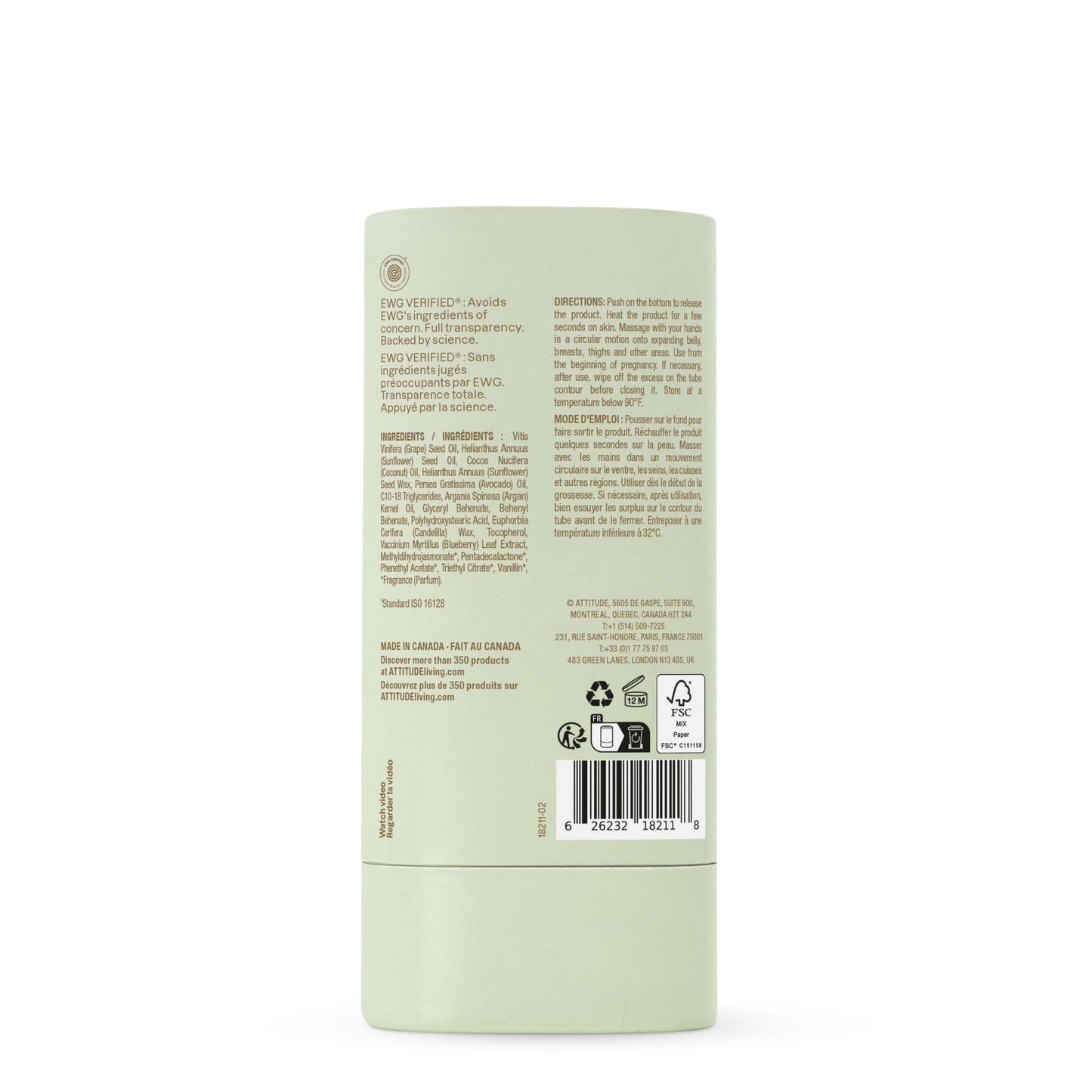 Attitude Super Leaves Maternity Stretch Mark Prevention Oil Stick 85g