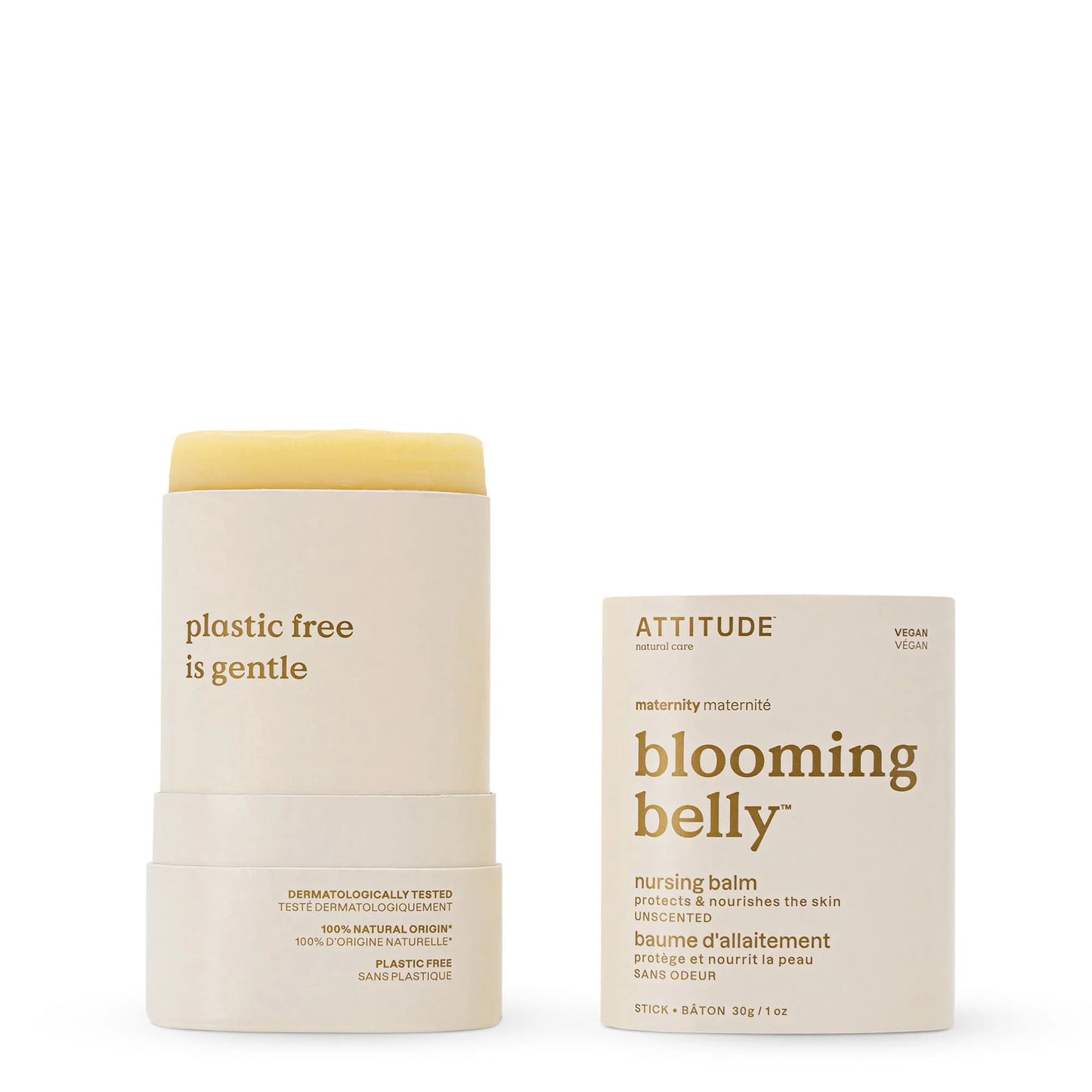 Attitude Blooming Belly Nursing Balm Stick Unscented 30g
