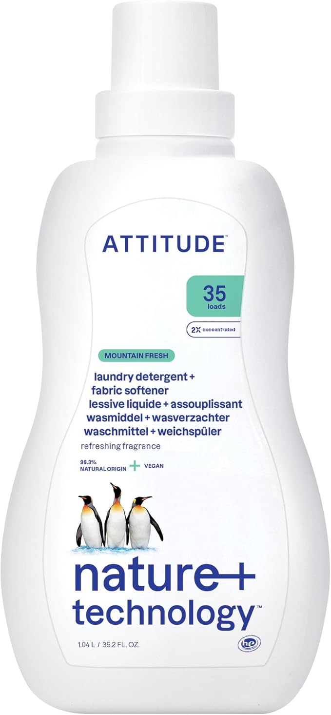 Attitude 2 in 1 Laundry Detergent and Fabric Softener Mountain Essential 1.05L