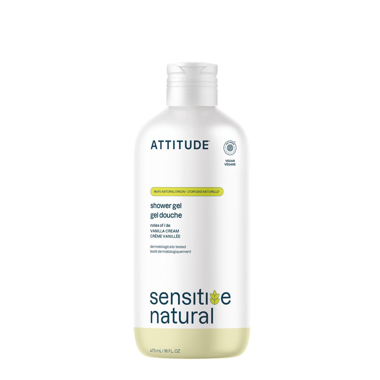 Attitude Sensitive Natural Shower Gel Vanilla Cream 473ml