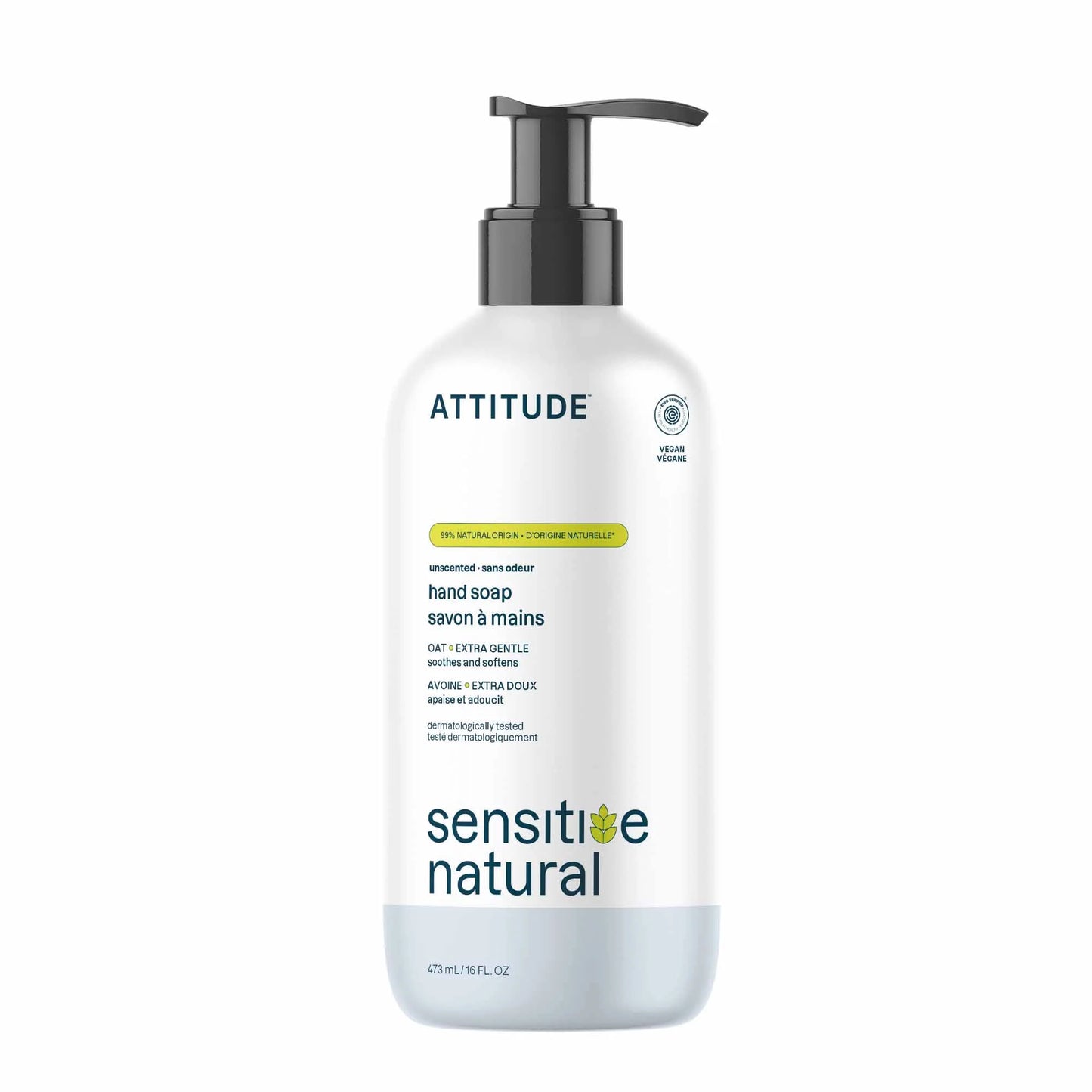 Attitude Sensitive Skin Care Hand Soap Extra Gentle Unscented 473ml