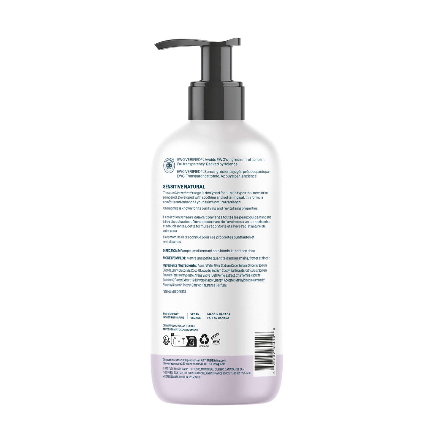 Attitude Sensitive Natural Hand Soap Sweet Jasmine 473ml