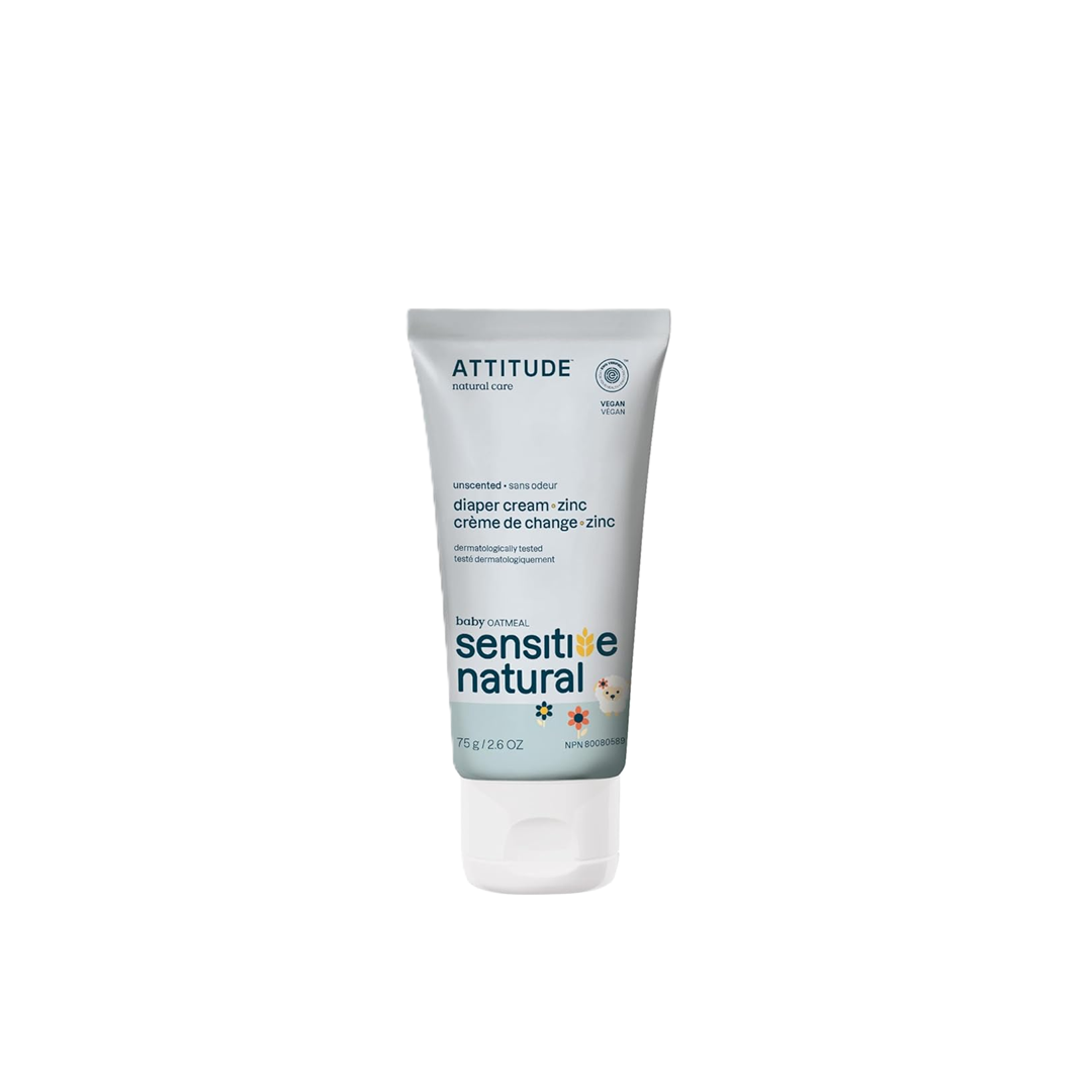 Attitude Sensitive Natural Diaper Cream Zinc Unscented 75g