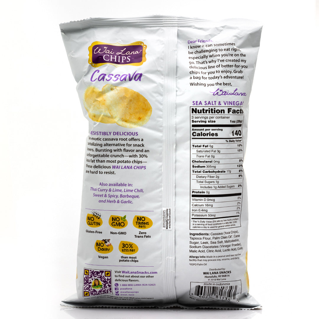 Wai Lana Cassava Chips Sea Salt and Vinegar 85g