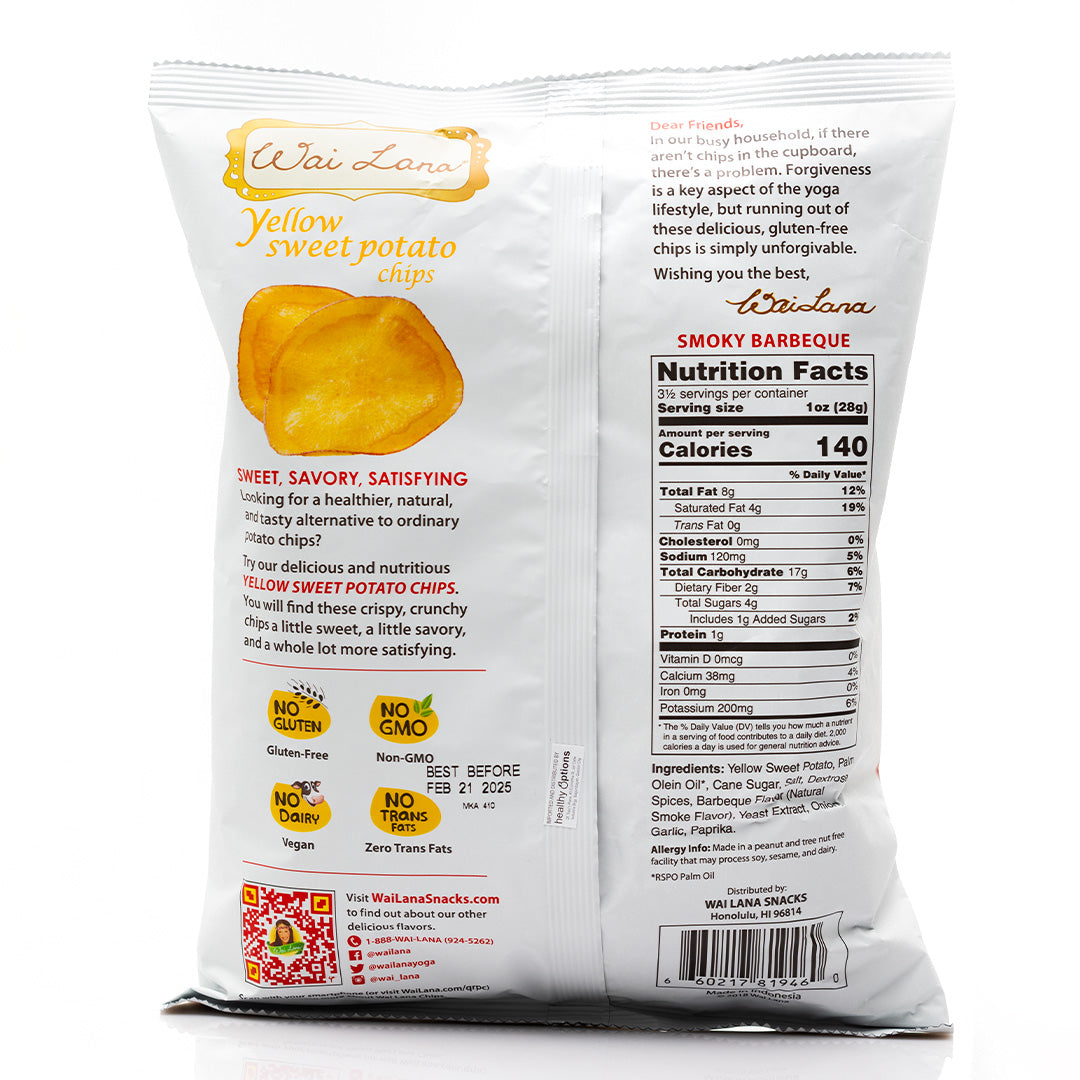 Wai Lana Yellow Sweet Potato Chips Smoky Barbeque 100g