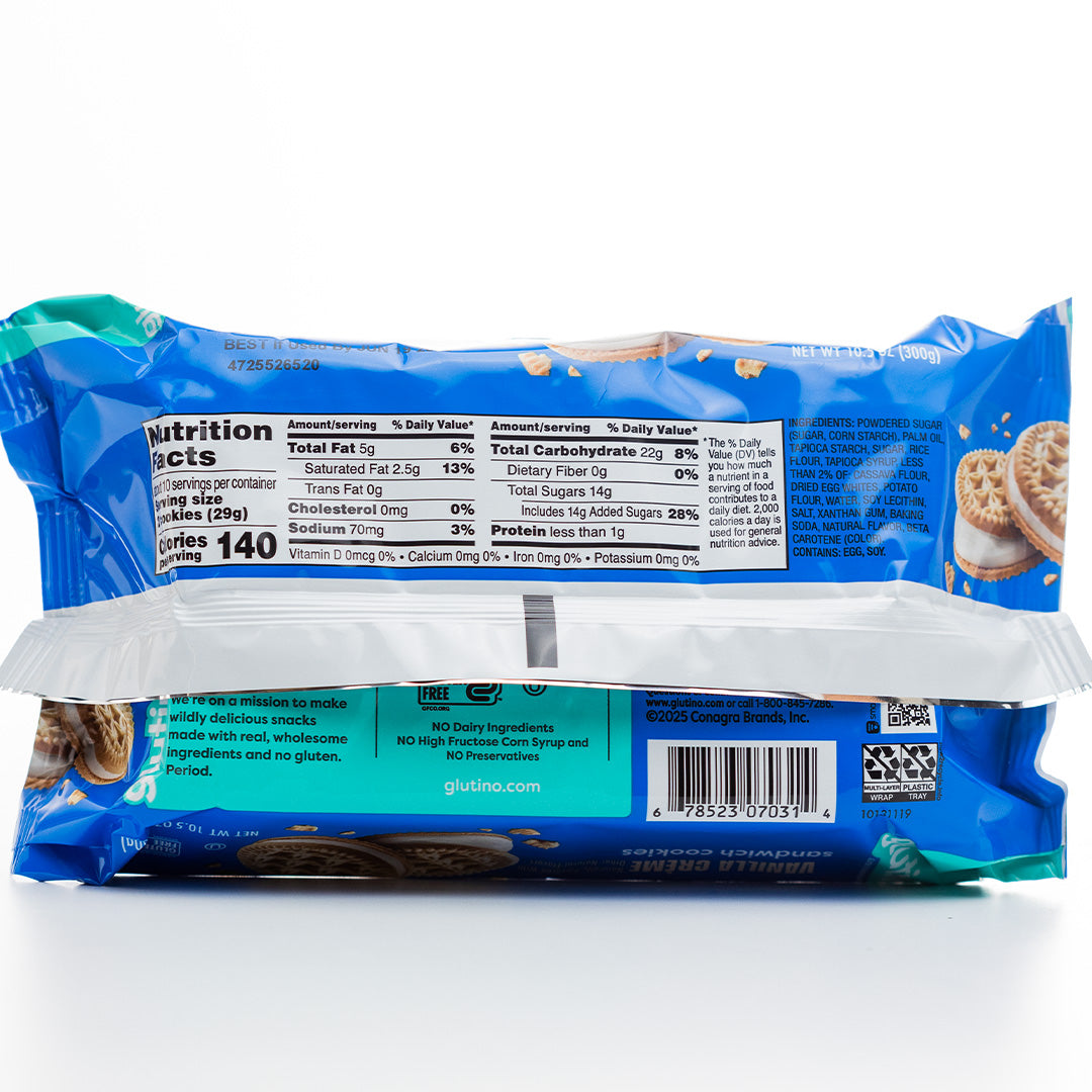 Glutino Gluten-Free Vanilla Creme Cookie Sandwich 300g