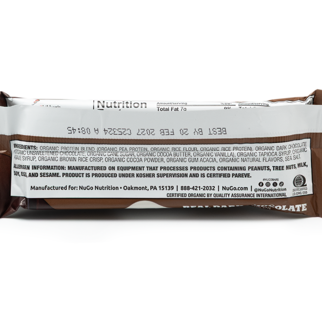 Nugo Organic Double Dark Chocolate Bar 50g