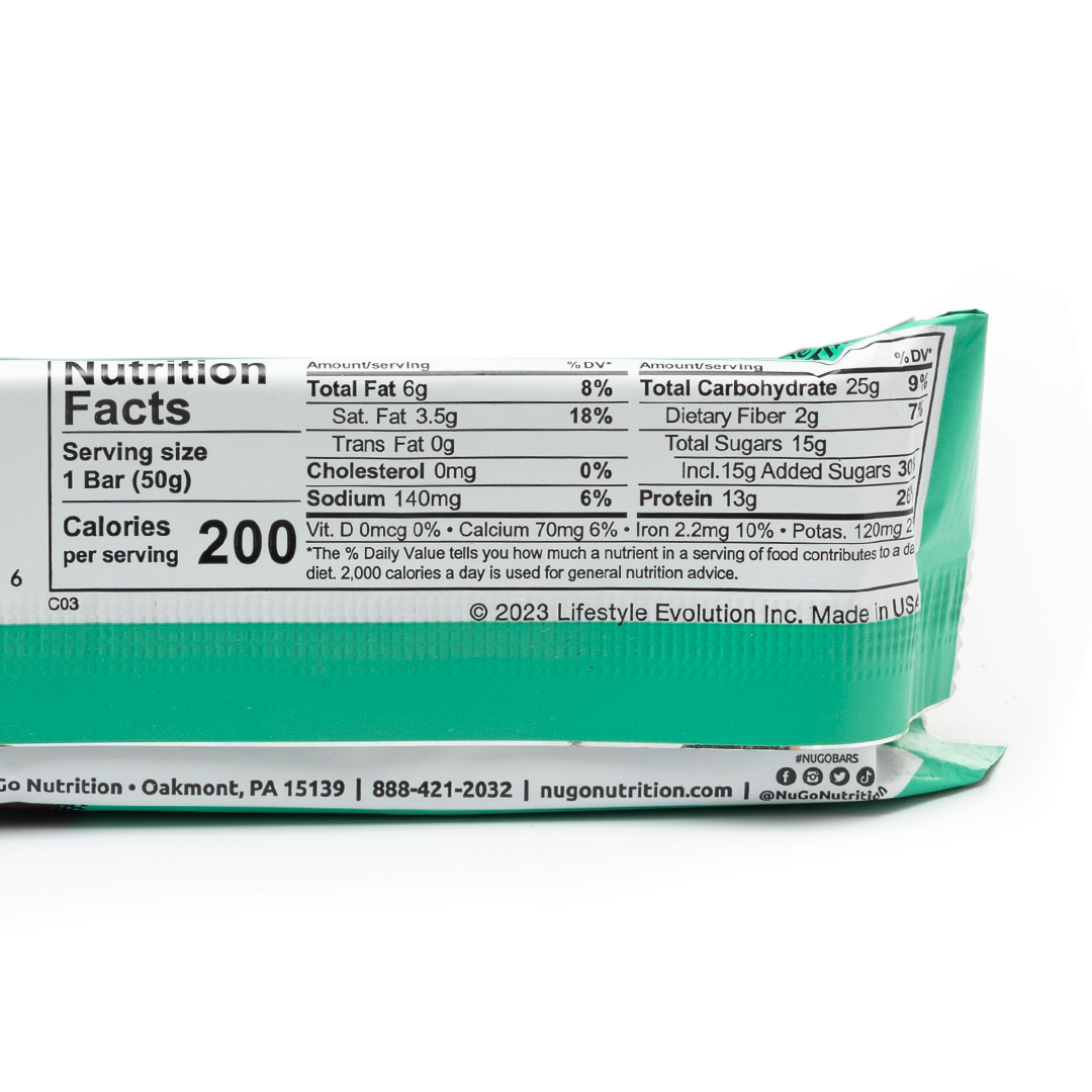 Nugo Dark Mint Chocolate Chip Bar 50g