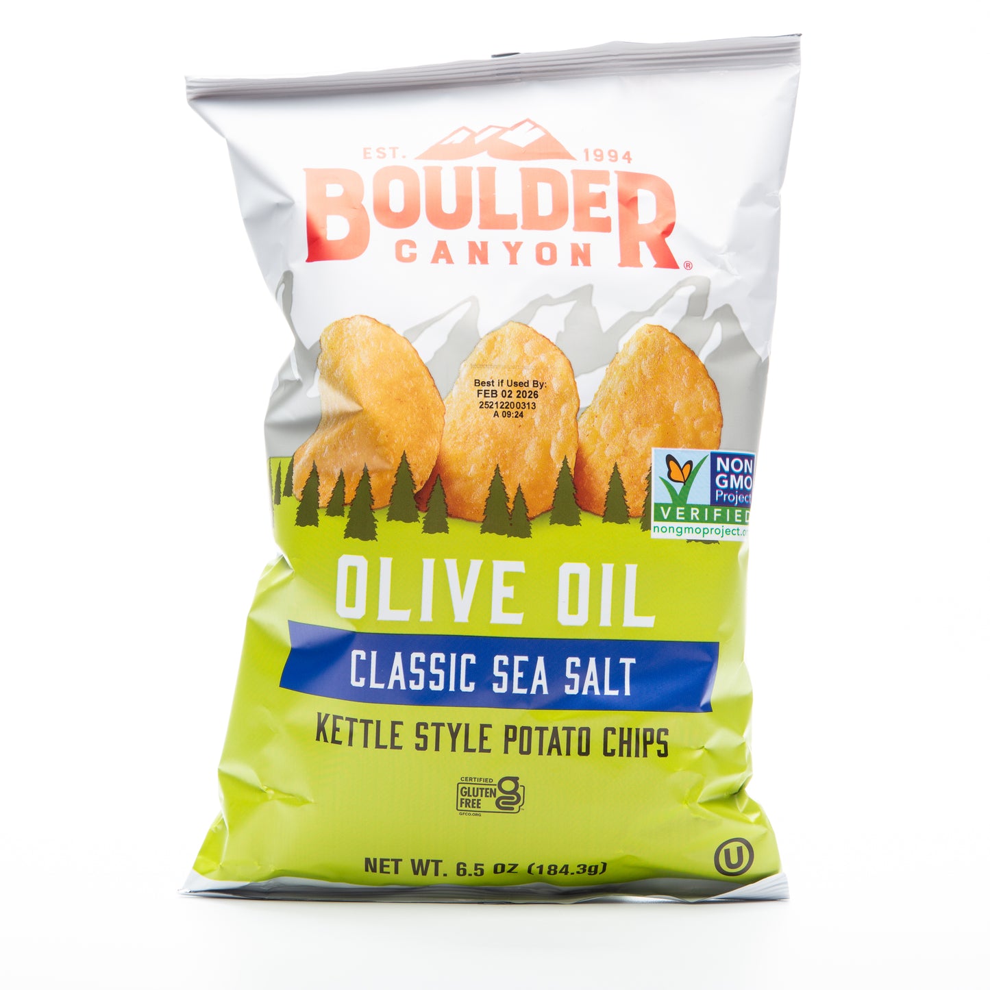 Boulder Canyon Olive Oil Classic Sea Salt Kettle Style Potato Chips 184.3g