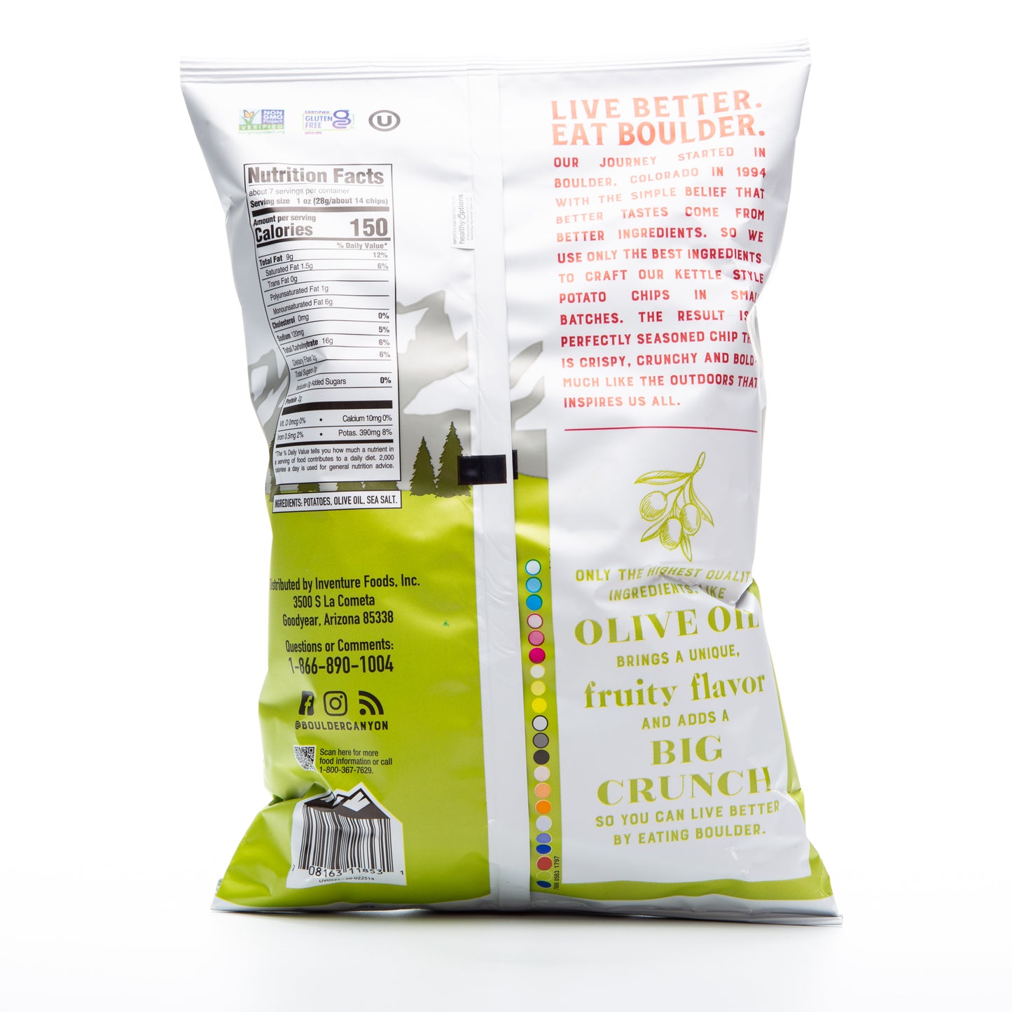 Boulder Canyon Olive Oil Classic Sea Salt Kettle Style Potato Chips 184.3g