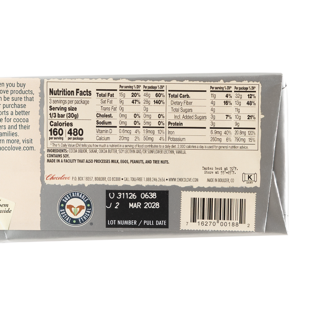 Chocolove Extreme Dark Chocolate 88% 90g