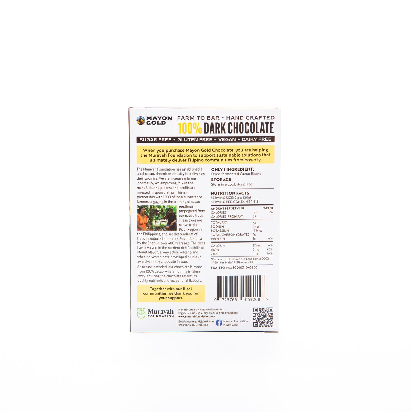 Mayon Gold 100% Dark Chocolate Crowns 110g