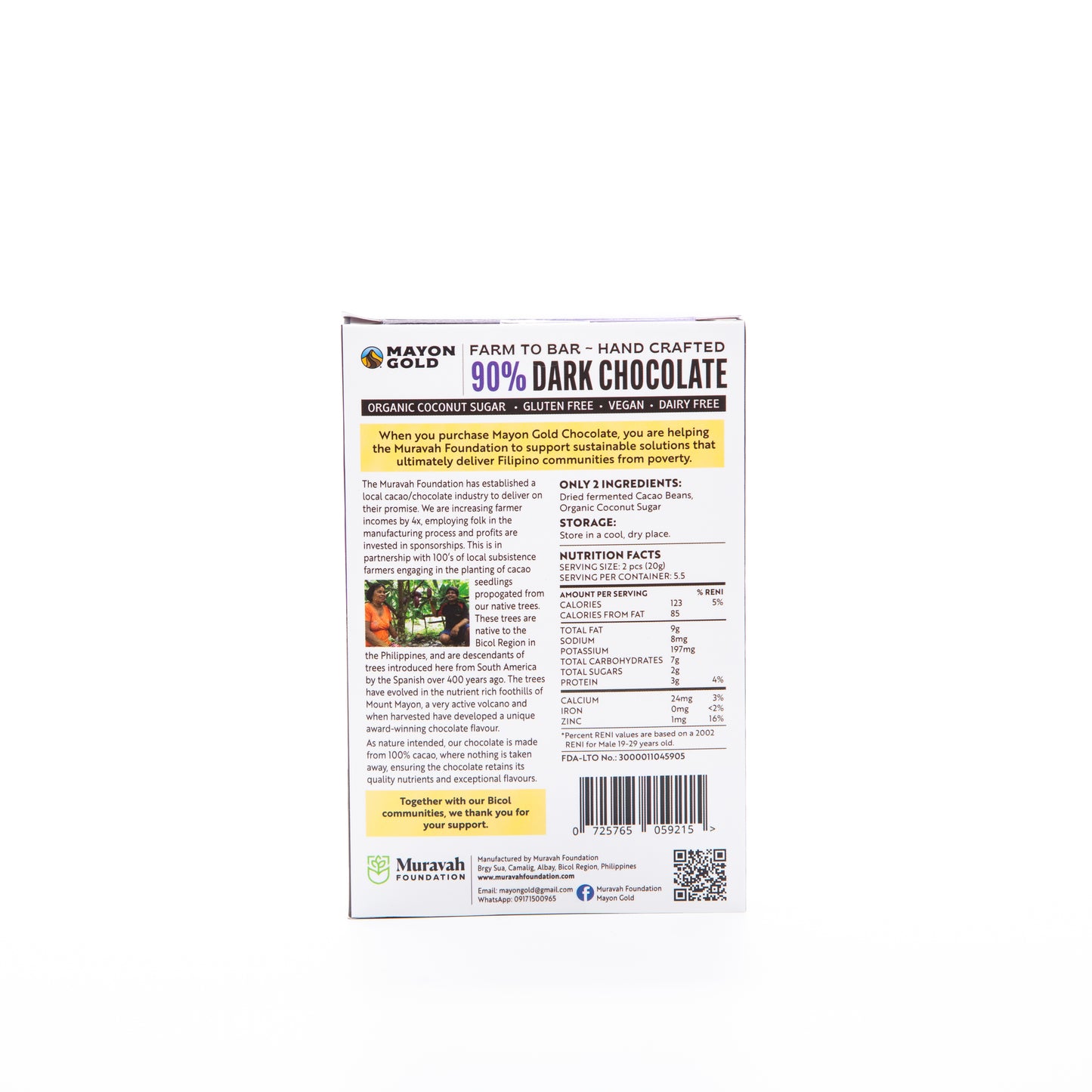 Mayon Gold 90% Dark Chocolate Crowns 110g