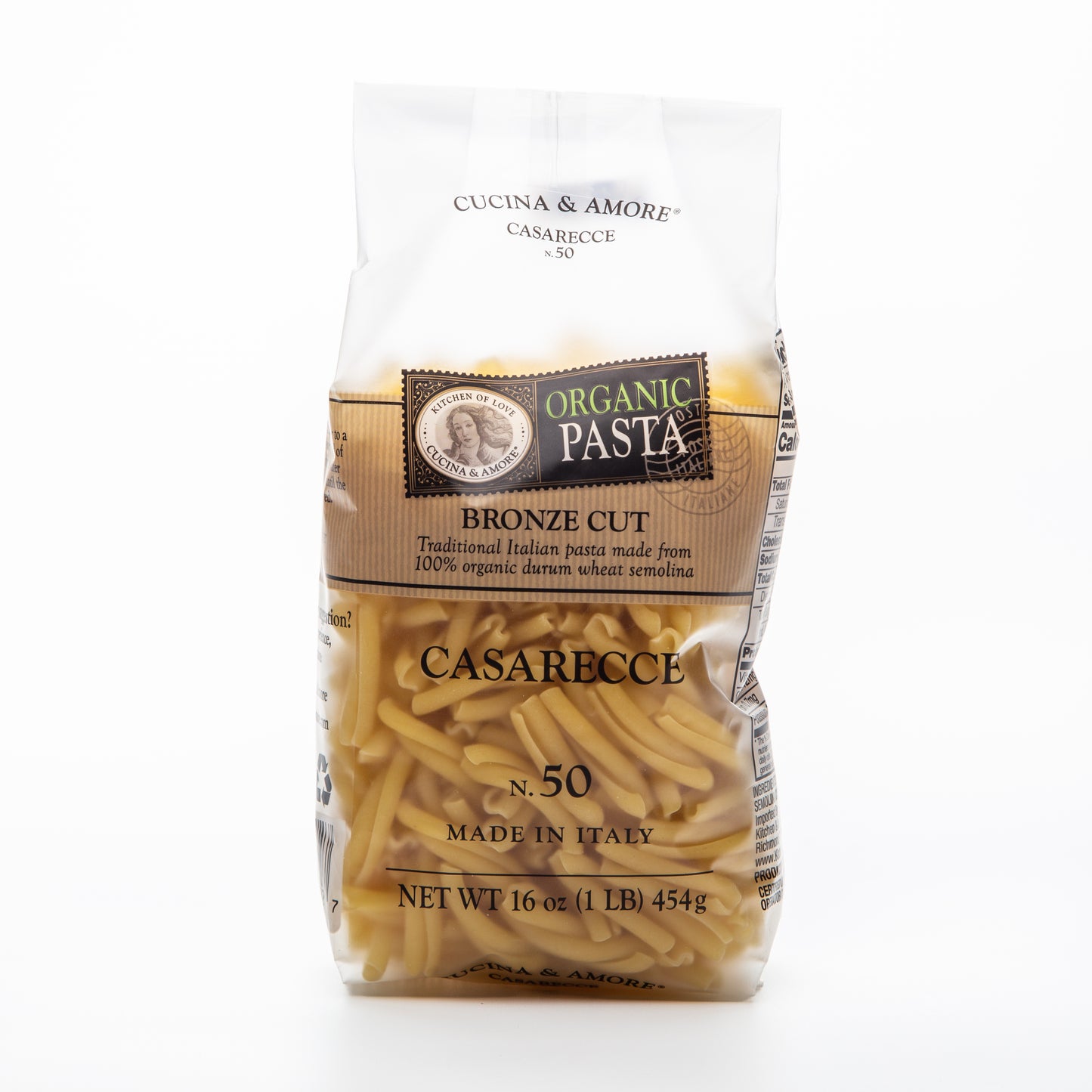 Cucina & Amore Organic Bronze-Cut Casarecce Pasta 454g