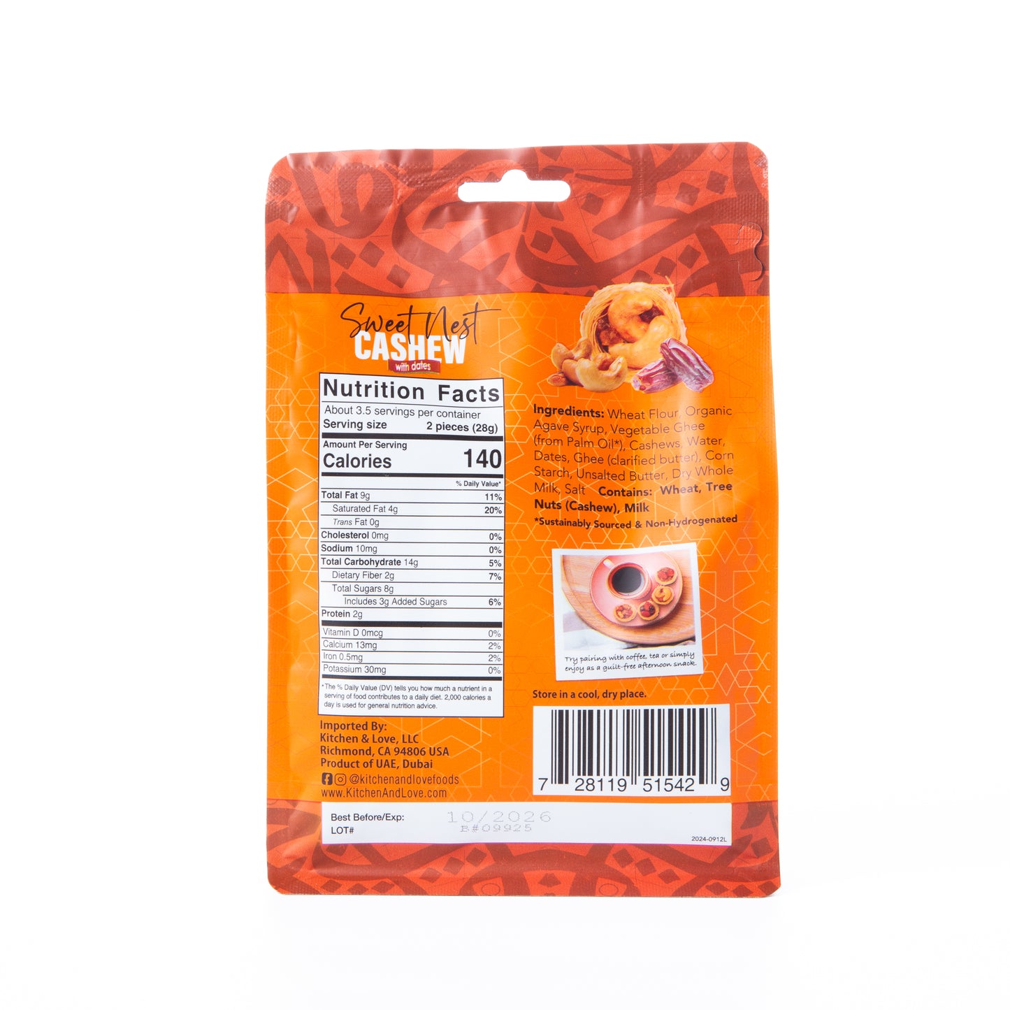 Kitchen and Love Sweet Nest Cashew with Dates 100g