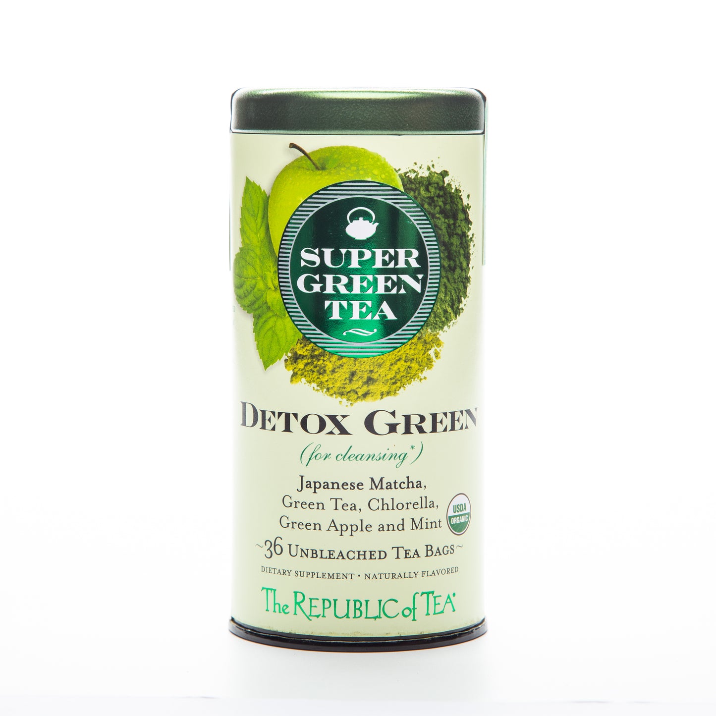 Republic of Tea Organic Detox Green SuperGreen Tea 36 Tea Bags