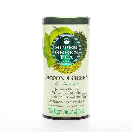Republic of Tea Organic Detox Green SuperGreen Tea 36 Tea Bags