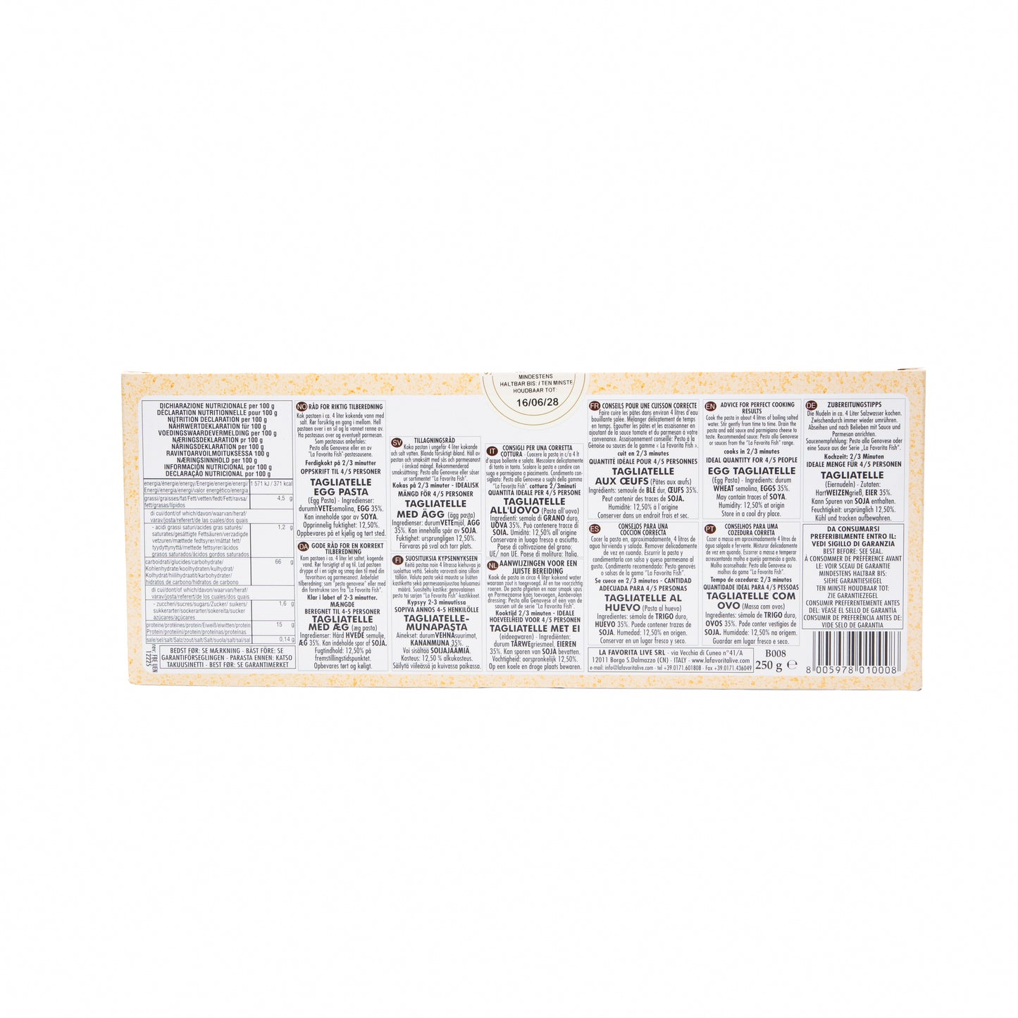 La Favorita Fish Egg Tagliatelle Pasta 250g