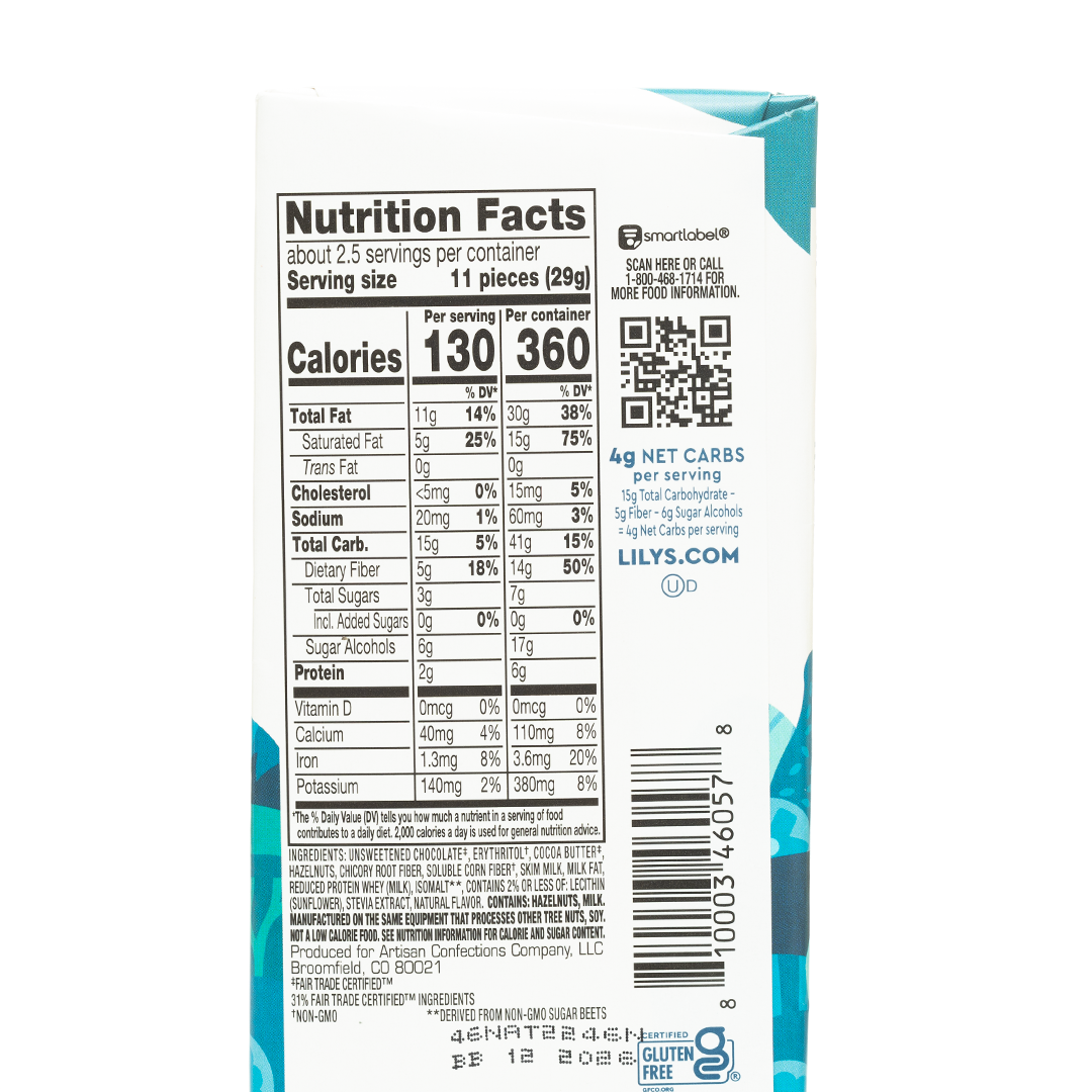 Lily's Hazelnut Milk Chocolate Style Bar - 36% Cacao 79g