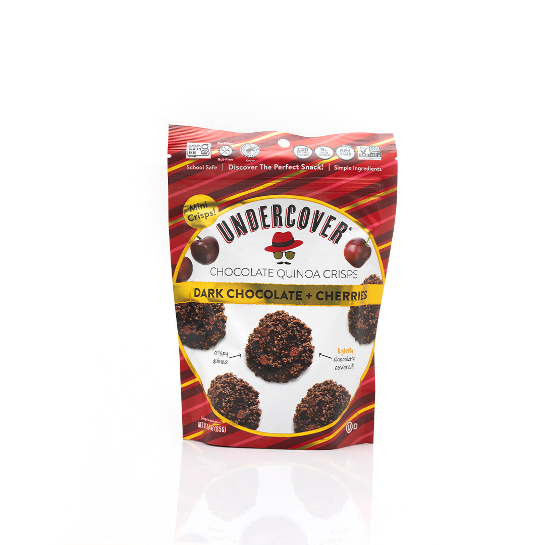 Undercover Chocolate Quinoa Crisps Dark Chocolate + Cherries 57g