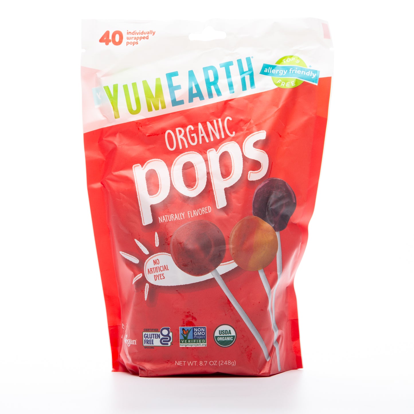 Yum Earth Organic Assorted Flavors Vitamin C Lollipops 248g